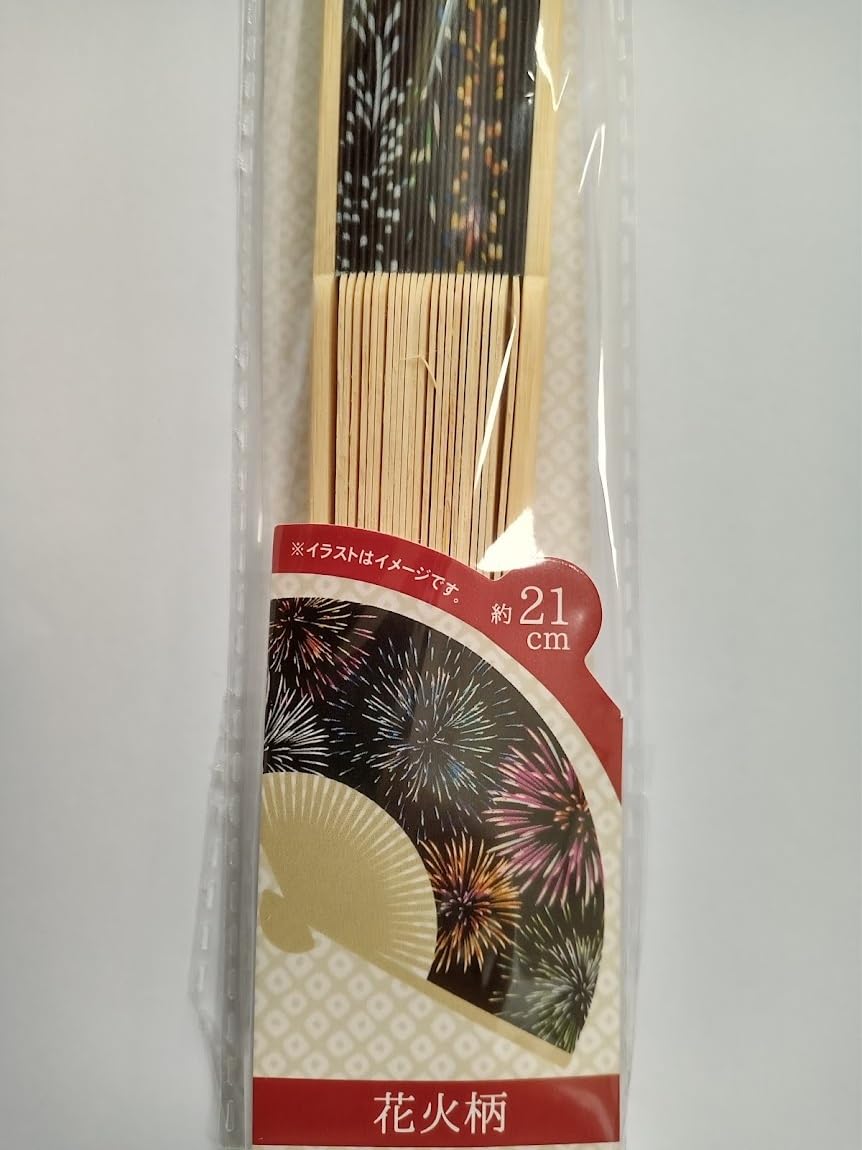Amazon.co.jp: 季節品のため早い者勝ち あり！花火柄 扇子 布