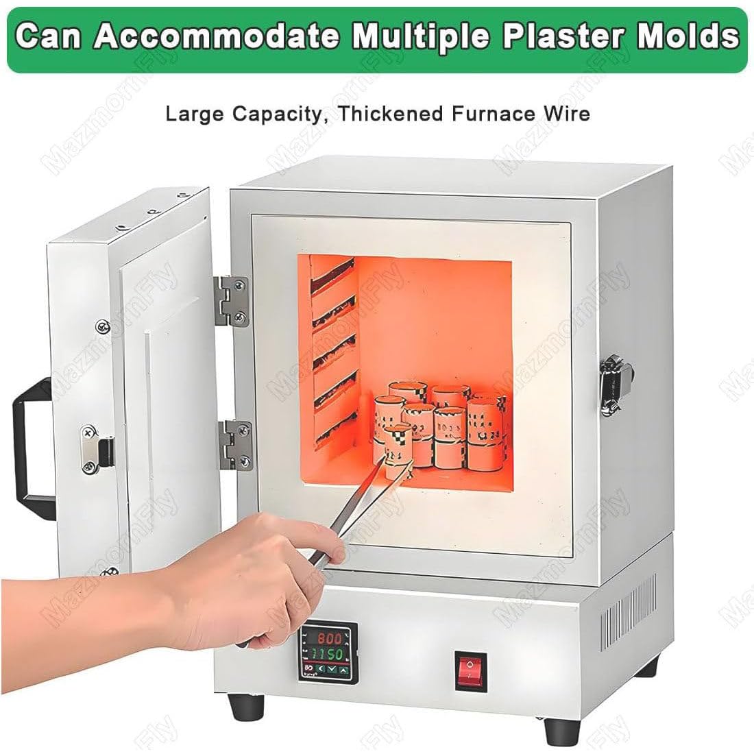Horno De Mufla Eléctrico De Laboratorio para Cerámica, Horno Eléctrico De Fusión De Metales De Alta Temperatura 1150 °C, para Odontología, Cerámica, Yeso Y Procesamiento Joyería