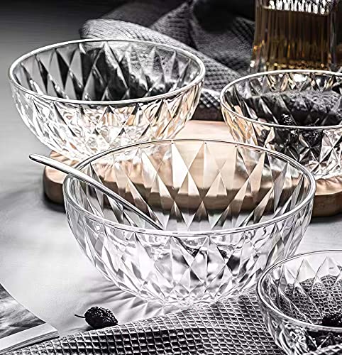 Le'Raze GL946-ZIBO-GB2078 Glass Bowl, Decorative Diamond Design Bowls For Kitchen & Home Décor, Centerpiece Table Decorations Great thumb #5