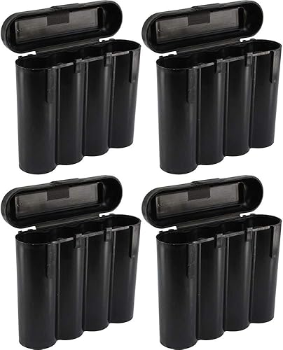 Birdz Juego de 4 18650 y CR123A 4 soportes de batería para baterías 18650 - Negro