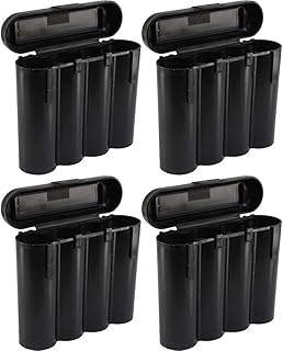 4 Black 18650 & CR123A 4 Battery Holder Storage Case for 18650 Batteries