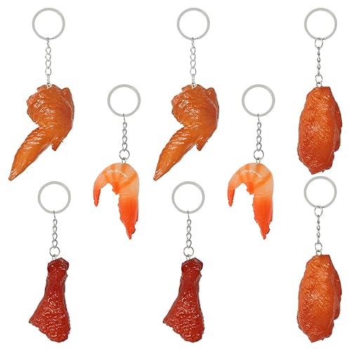 Honbay 8PCS Imitation Food Keychain Artificial Fake Chicken Leg Chicken