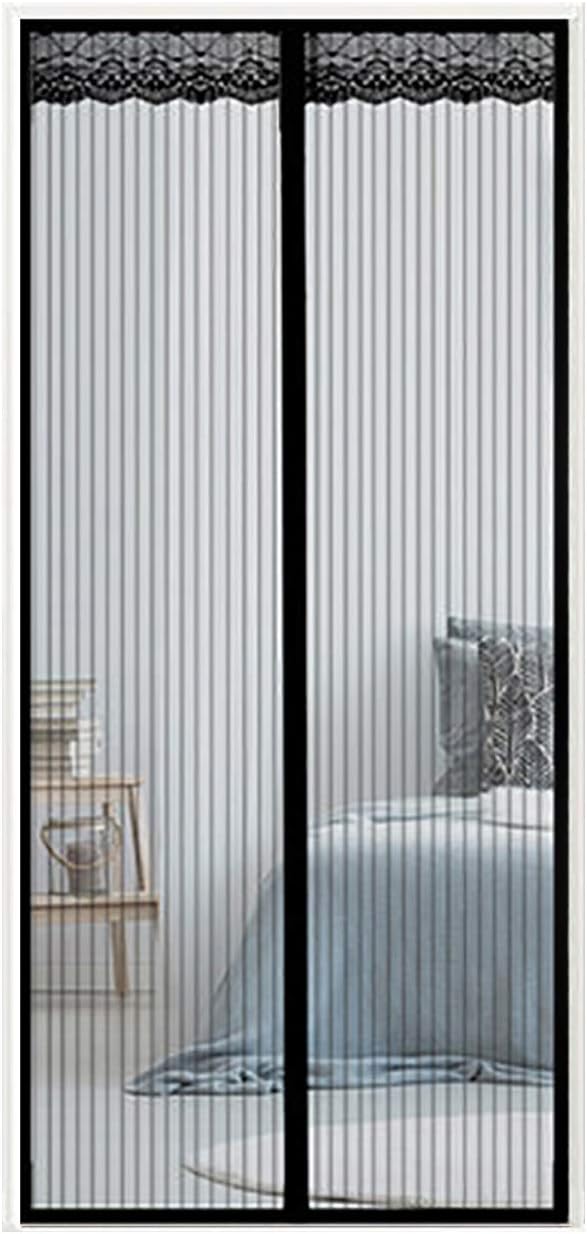 Reinforced Magnetic Window Screen Mesh Curtain with Magnets for Window and Door Full Frame,No Drilling 70 x 94 Inch Black