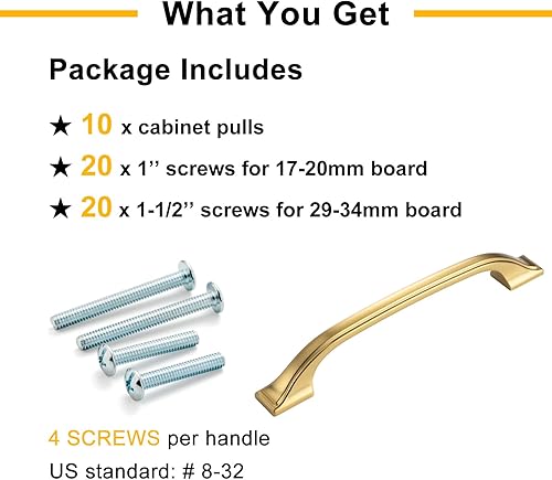 Miniatura 5 de BEROSSA Paquete de 10 tiradores de arco con patas de níquel cepillado de 5 pulgadas, manijas de gabinete de cocina, herrajes sólidos para muebles