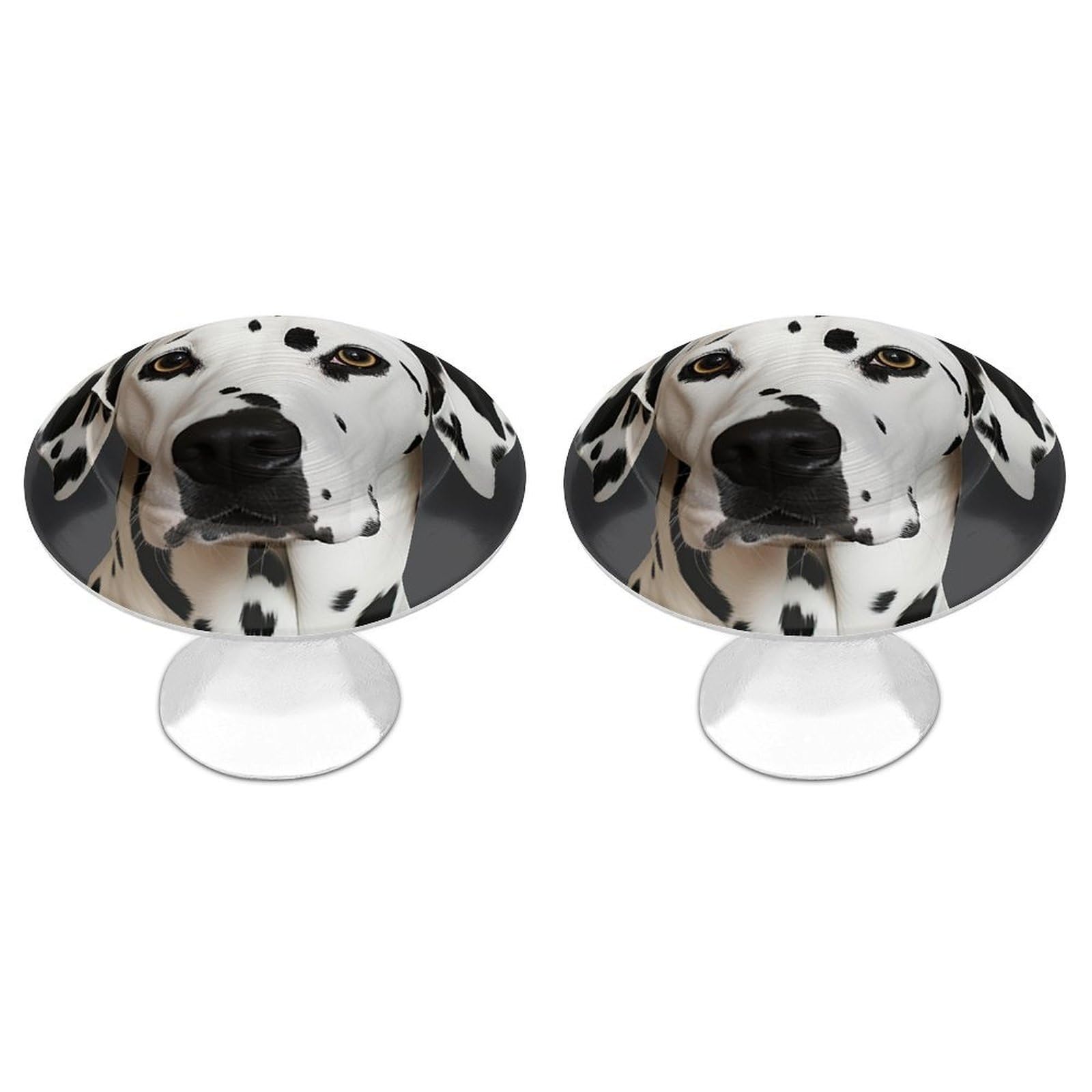 QMNLKH Dalmatian Cabinet Knobs for Home, Round Drawer Pulls for Kitchen, Personalized Cupboard Handles with Screw, Fashion Dresser Knobs for Office, Drawer Handles, 2 Packs