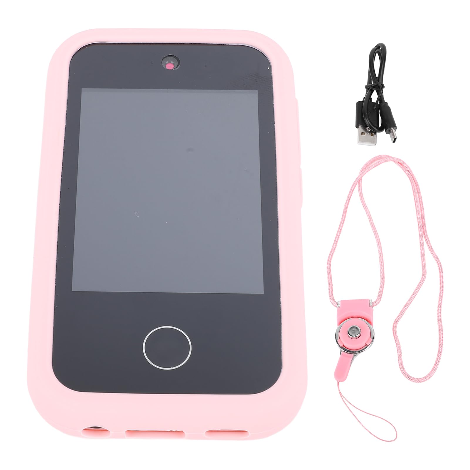 Smart Phone per bambini Touchscreen HD Doppia fotocamera 8 Giochi Sicurezza di caduta per ragazze Regalo con motivo animale carino