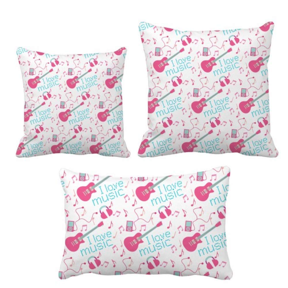 Housse de coussin guitare deco lit et canape motif colore