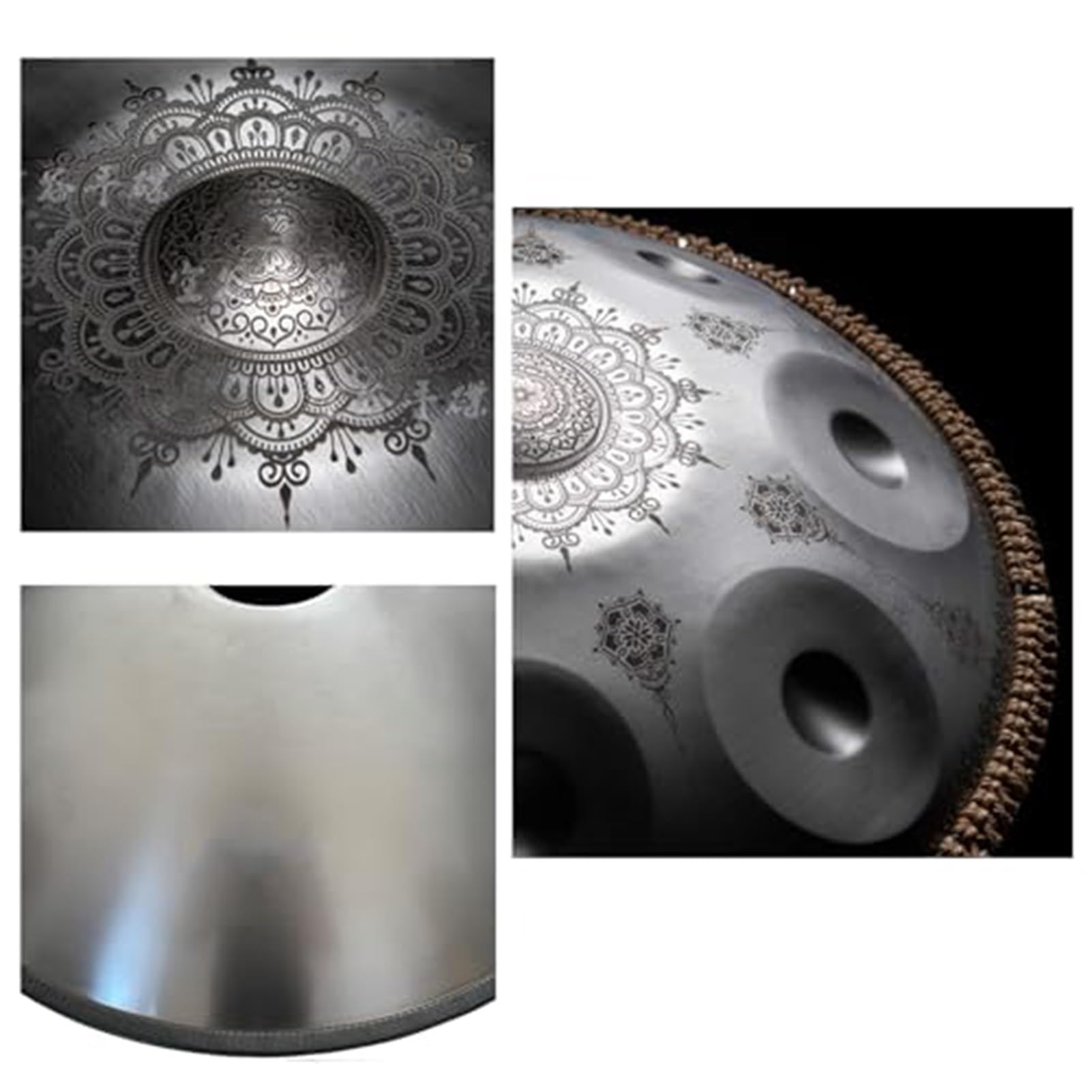 22-Zoll-Handpan-Sets, 9/10/12-Töne Mandala-Stahl-Hand Pan-Percussion-Instrumente, Handpan-Instrument In D-Moll Handtrommel Für Erwachsene, Für Meditation, Yoga(A,12 notes)