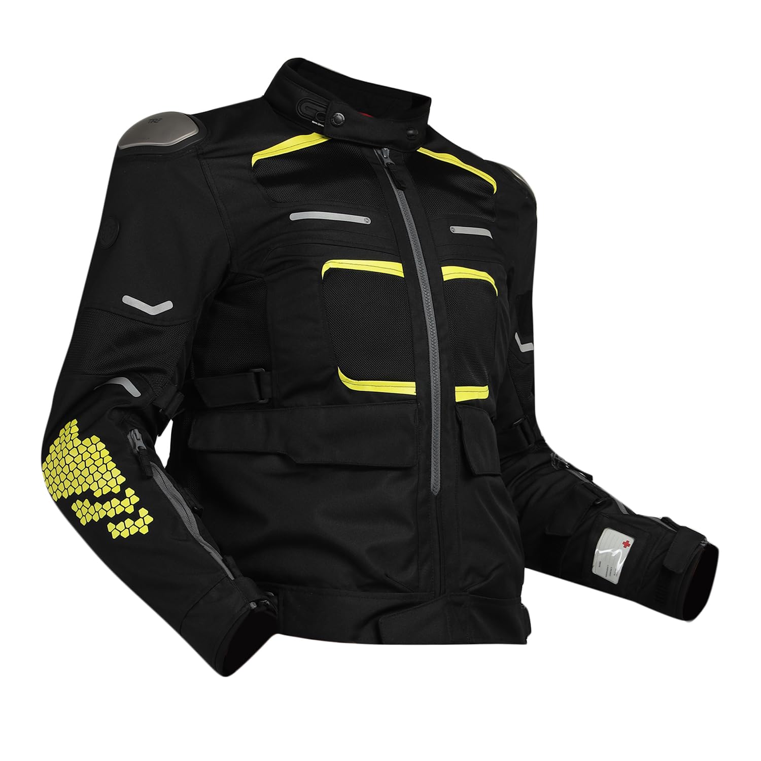 Royal Enfield Crossroader Print Option| Knox CE Level 2 Protectors- Shoulders & Elbow | Ergo Protech Armours CE Level 1- Chest | CE Level 2 At Back For Excellent Impact Protection | NEON XL-image-2