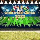HOILUKFUNG 2022 World Football Championship Background Decorations - Soccer Birthday Decorations, So