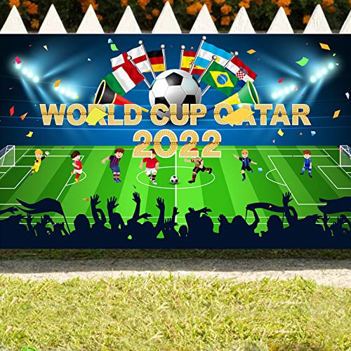 Hoilukfung 2022 World Football Championship Background Decorations - Soccer Birthday Decorations, Soccer Birthday Banner Football ,Elements Graffiti Stickers - 52 Pcs #TOP26