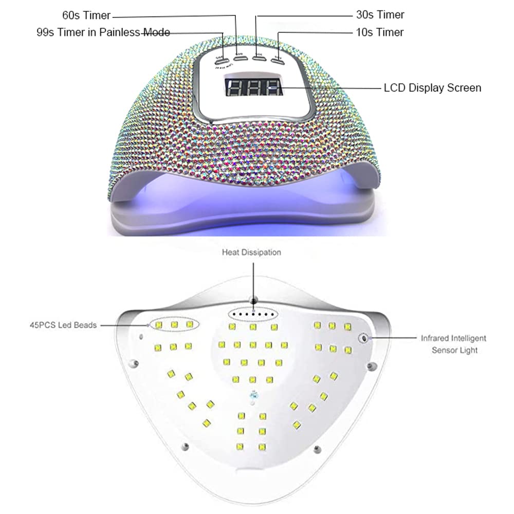 AAPIE Nagellampe Led Professioneller Nageltrockner für Gel-Nagellack-Härtungslampe mit Sensor 4 Timer Maniküre Pediküre Nagelausrüstung