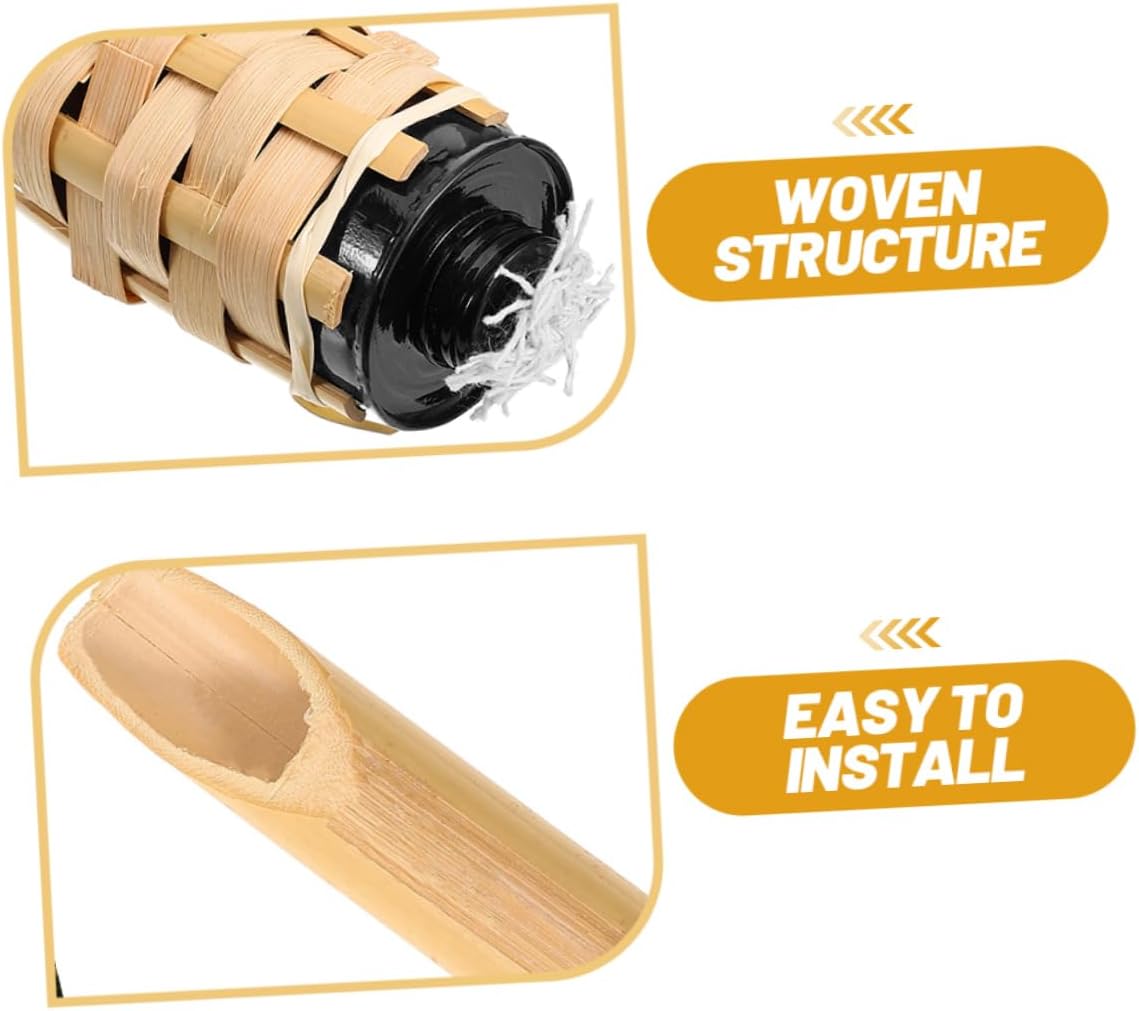 NUOBESTY 4pcs Wind Resistant Outdoor Oil Lamps for Garden Decor for Weddings and Festivals Handheld Torch with Unique Flame Effect for Pathway Lighting