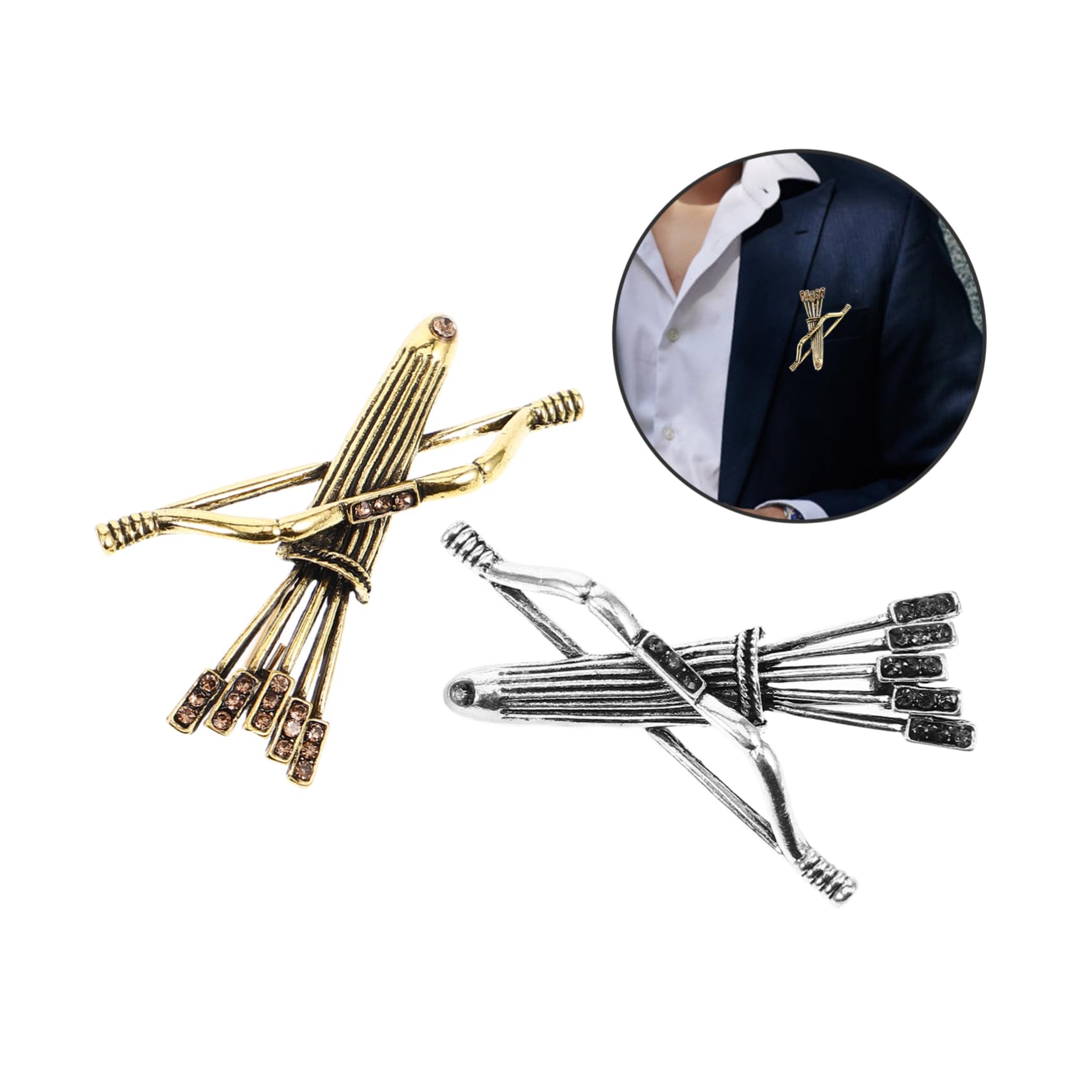 GALPADA Fashionable Men's Brooch Pins Vintage Lapel Pins Alloy Jewelry Brooch 2pcs Set