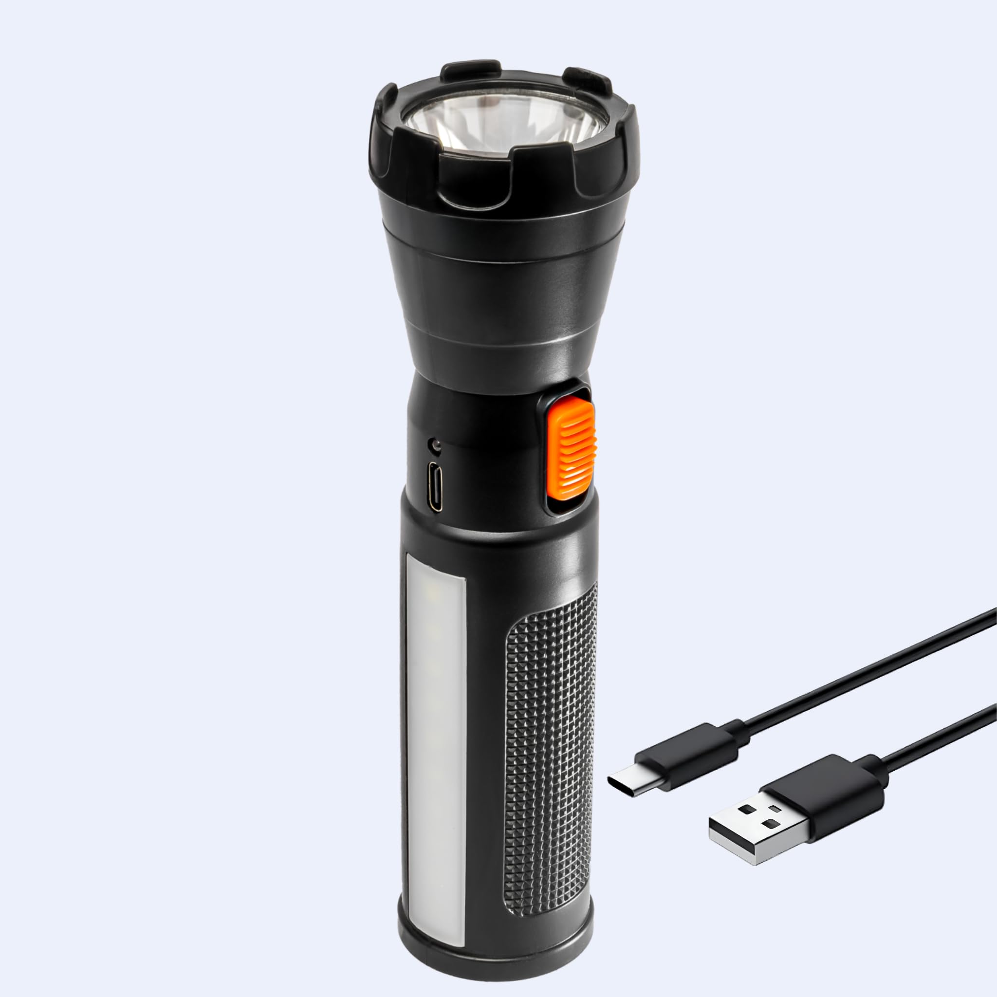 TechPride Mini LED Torch Light, USB Rechargeable, Black-image-3