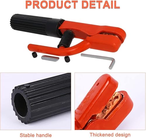 Miniatura 5 de Utoolmart Soporte de electrodo de soldadura, 800 amperios, abrazadera de electrodo de alicates de sujeción de mandíbula resistente de cobre para