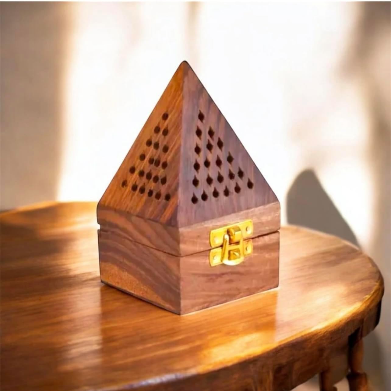 Wooden Sambrani DhoopBatti Stand Incense Holder with Ash CatcherHandcrafted Traditional Design for Aromatic