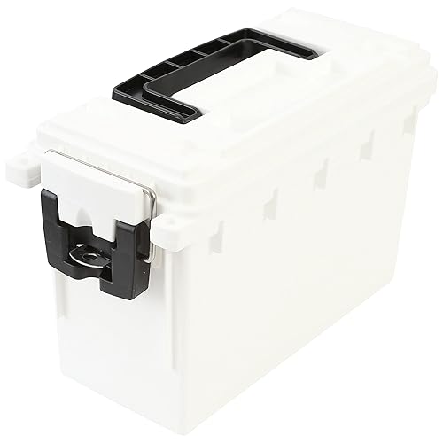 Sheffield 12681 Marine Storage Box, Dry Box Made in USA, Waterproof Container for Boat and Dock Gear, Small Parts Organizer with Latch, Stackable - White