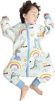 ZIGJOY Nursery,Bedding,Blankets & Swaddlers,Swaddles ZIGJOY Baby Sleep Bag with Feet Hip Zipper Winter Wearable Blanket with Long Sleeve 100% Cotton Sleep Sack for Infant Toddler Walking Sleeping Bag Pajamas for Girl Boy 2-4 Years Old