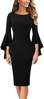 Sponsored Ad - VFSHOW Womens Elegant Bell Sleeve Cocktail Party Bodycon Pencil Sheath Dress