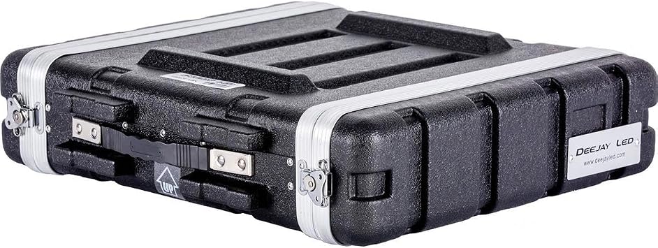 Durable Fly Drive Case -2u Space ABS Molded for Tough Durable Case For 19-Inch Amplifier/DJ Effects Unit including Mounting Screw ABS Molded for Tough Durable Interior and Exterior DEEJAY LED TBH2UABS