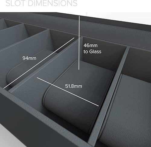 Miniatura 9 de CASE ELEGANCE Caja de reloj moderna 2x3 acabado negro con mango de aluminio personalizado 6 ranuras con vidrio real