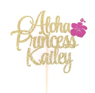 Atelier Elegance ANY NAME, Aloha Princess Topper, Aloha Baby Topper, Tropical Baby Shower, Hibiscus
