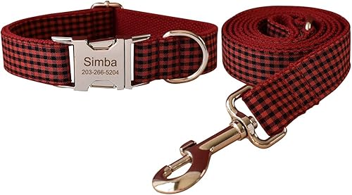 Miniatura 28 de Collares personalizados para cachorros, mascotas pequeñas, medianas y grandes con nombre y número de teléfono grabados (L, camuflaje)