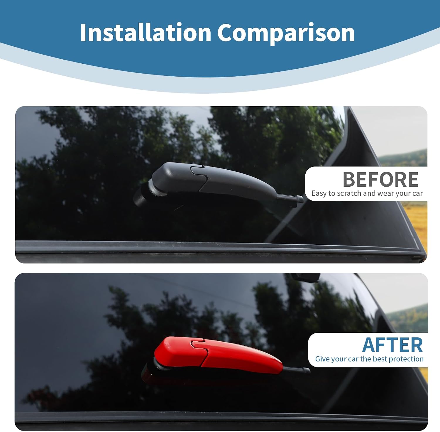 for Bronco Rear Window Wipers Trim Covers Fit for Ford Bronco 2021-Present Red Exterior Accessories 2pcs