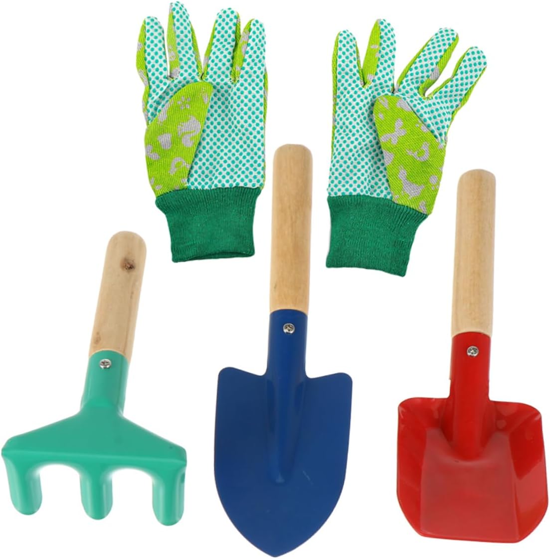 5pcs Gardening Tools for Boys and Girls Set Shovel Rake Trowel Gloves Promote Fine Motor Skills for Boys and Girls