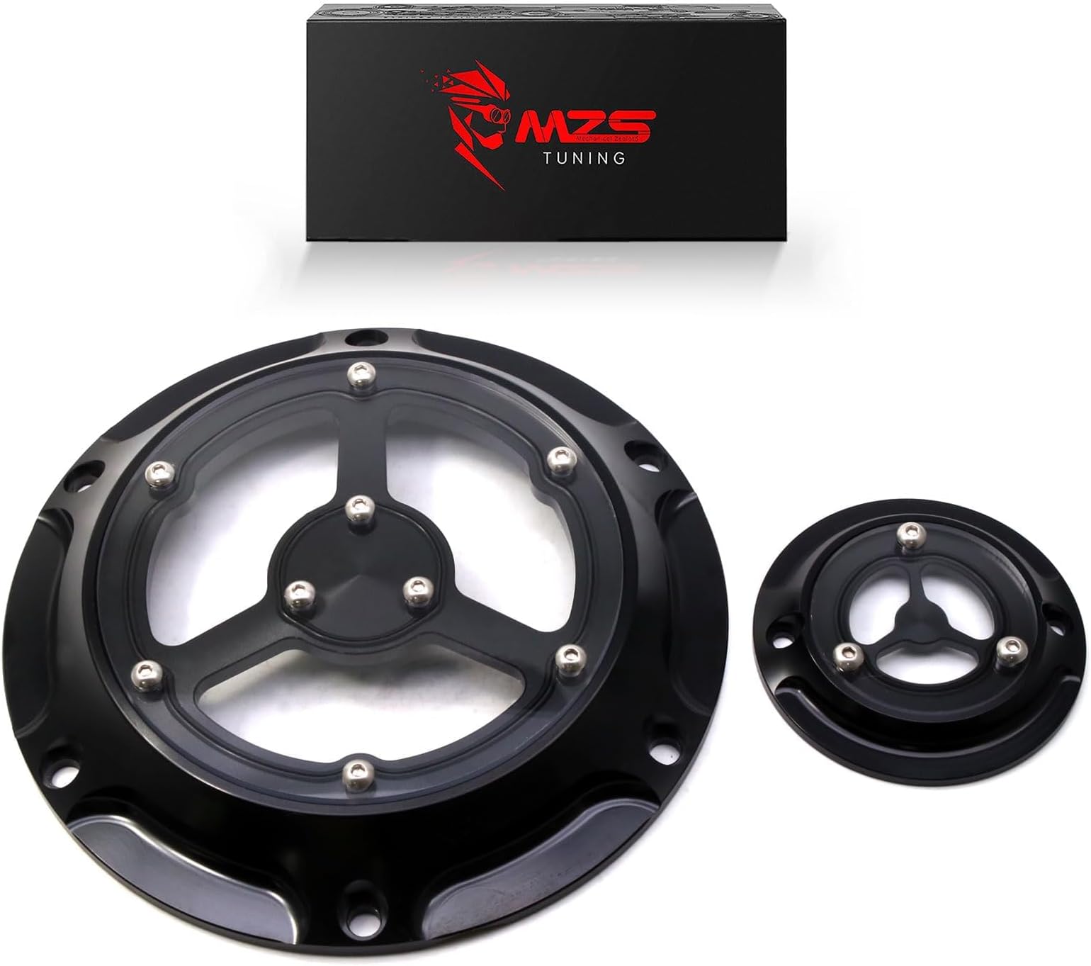 MZS Motorcycle Derby Timer Covers, 6 Hole Engine Timing Point Cover Cap Compatible With 2004-2022 Sportster XL 883 1200 48 72 Iron XR1200 XR1200X