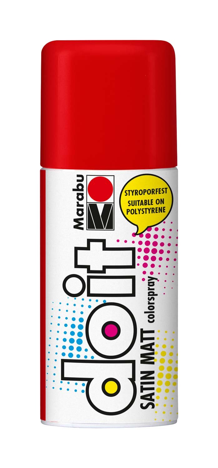 Marabu do-it Satin Matt Spray Paint, 031 Cherry Red, 150 ml, Weatherproof, Lightfast and Quick Drying
