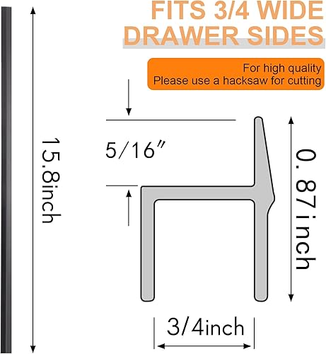 Miniatura 4 de Leinuosen 6 carpetas de archivadores de PVC, para colgar archivos, rieles negros para archivadores, rieles de cajón para cajones laterales de cajón,