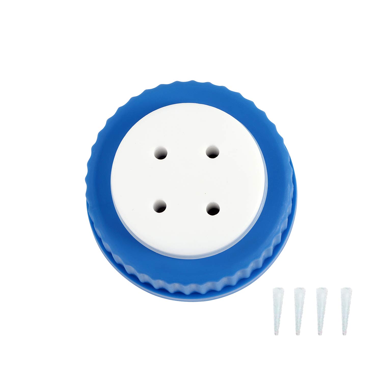 Bouchon GL45 4 ports bleu sécurisé pour tube 1/8" lot de 4