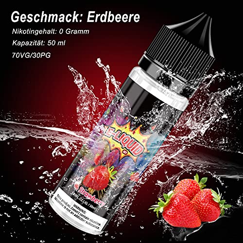 E Liquid ohne Nikotin, E-liquids 4 X 50 ml, E-Zigaretten Liquid Set 70VG/30PG Refill Electronic Cigarette, E liquid… – Bild 7