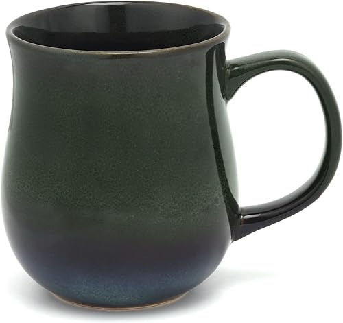 RELEDESA Taza de café grande de cerámica de 16 onzas con asa grande, taza de té esmaltada hecha a mano para la oficina y el hogar, apta para