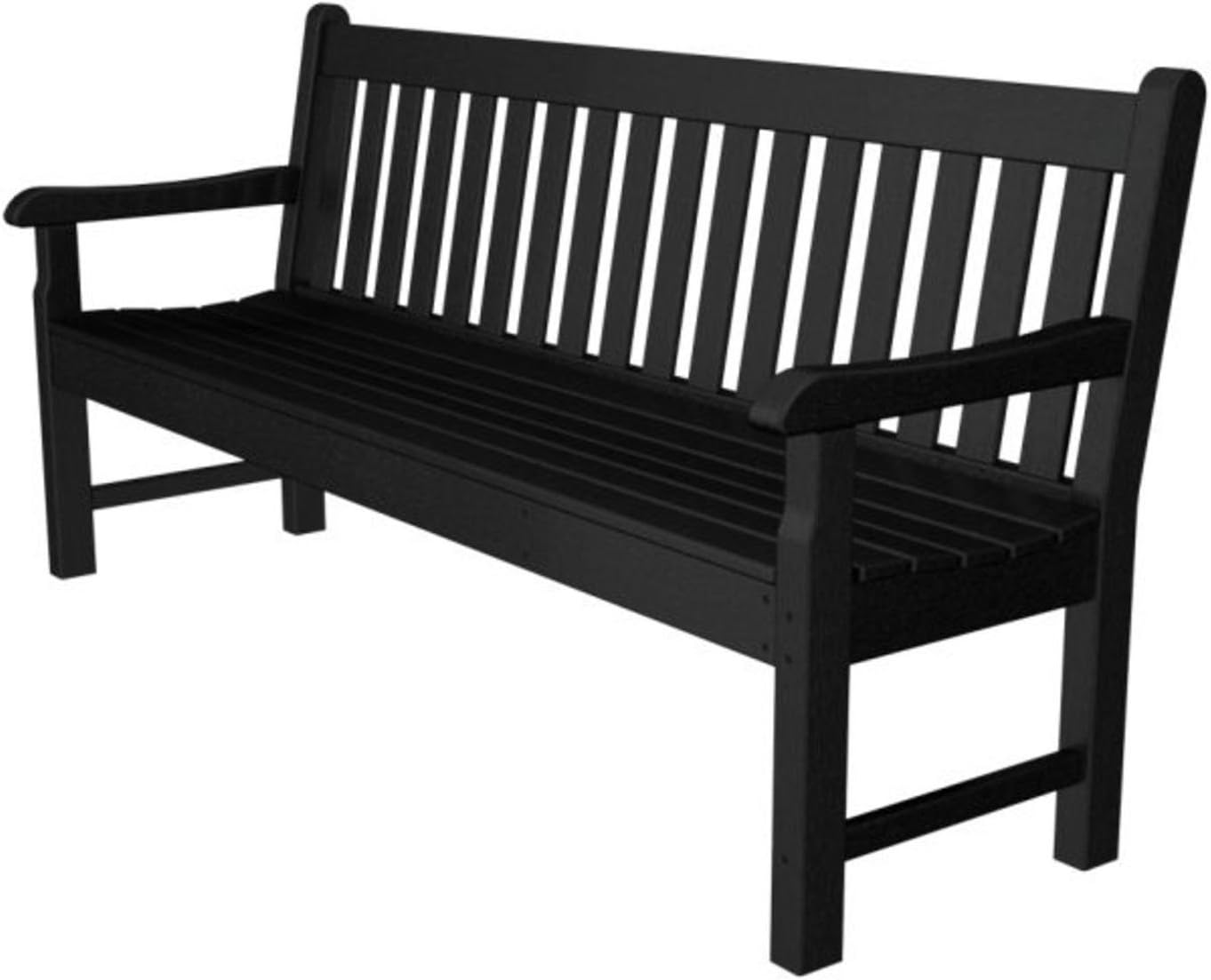 72" Recycled EarthFriendly Nantucket Outdoor Patio Bench Black Patio, Lawn
