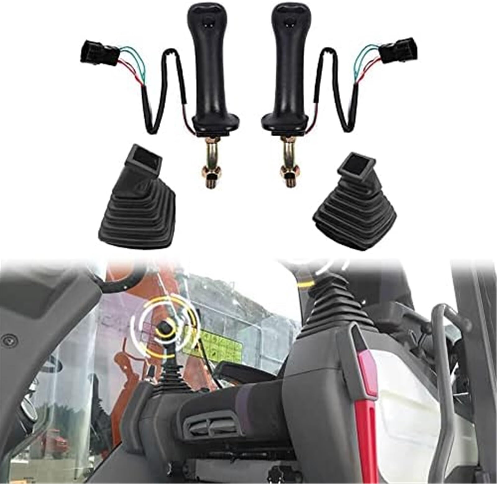 3 przyciski koparki joystick zespół uchwyt przekładni z osłoną przeciwpyłową, dla DAEWOO, DoosR2 Doosan DH DX150 225 300 370-9C Joystick do koparki