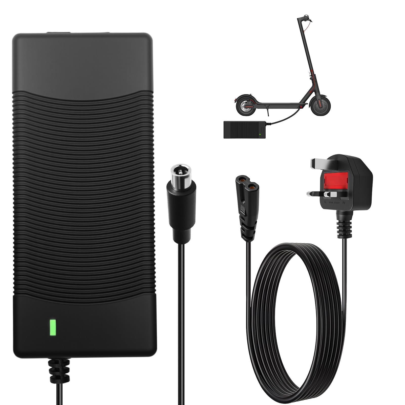 42V 2A Electric Scooter Charger Electric Bike Hoverboard Mobility Scooter Lithium Battery Charger 1 Pin DC 8mm for Xiaomi M365 Pro Pro 2 Mi 3 1s Pure Segway Ninebot G30 ES1 ES2 ES3 ES4 E45E E22E E25E