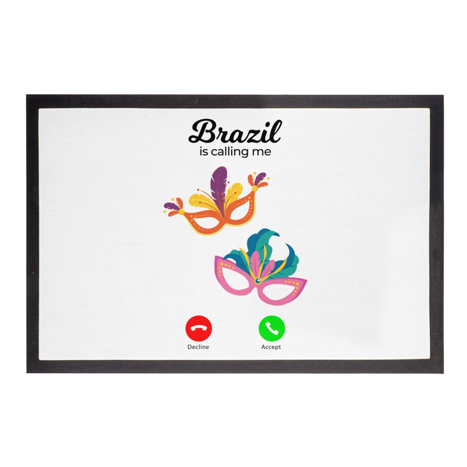 Paillasson Rio Carnival au design masque du Brésil de taille 60x40cm pour entrée