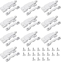 PercyEffie 10-Pack Zinc Alloy Window Sash Locks - Secure Cam Latch for Sliding Double Hung Windows with Keepers, White