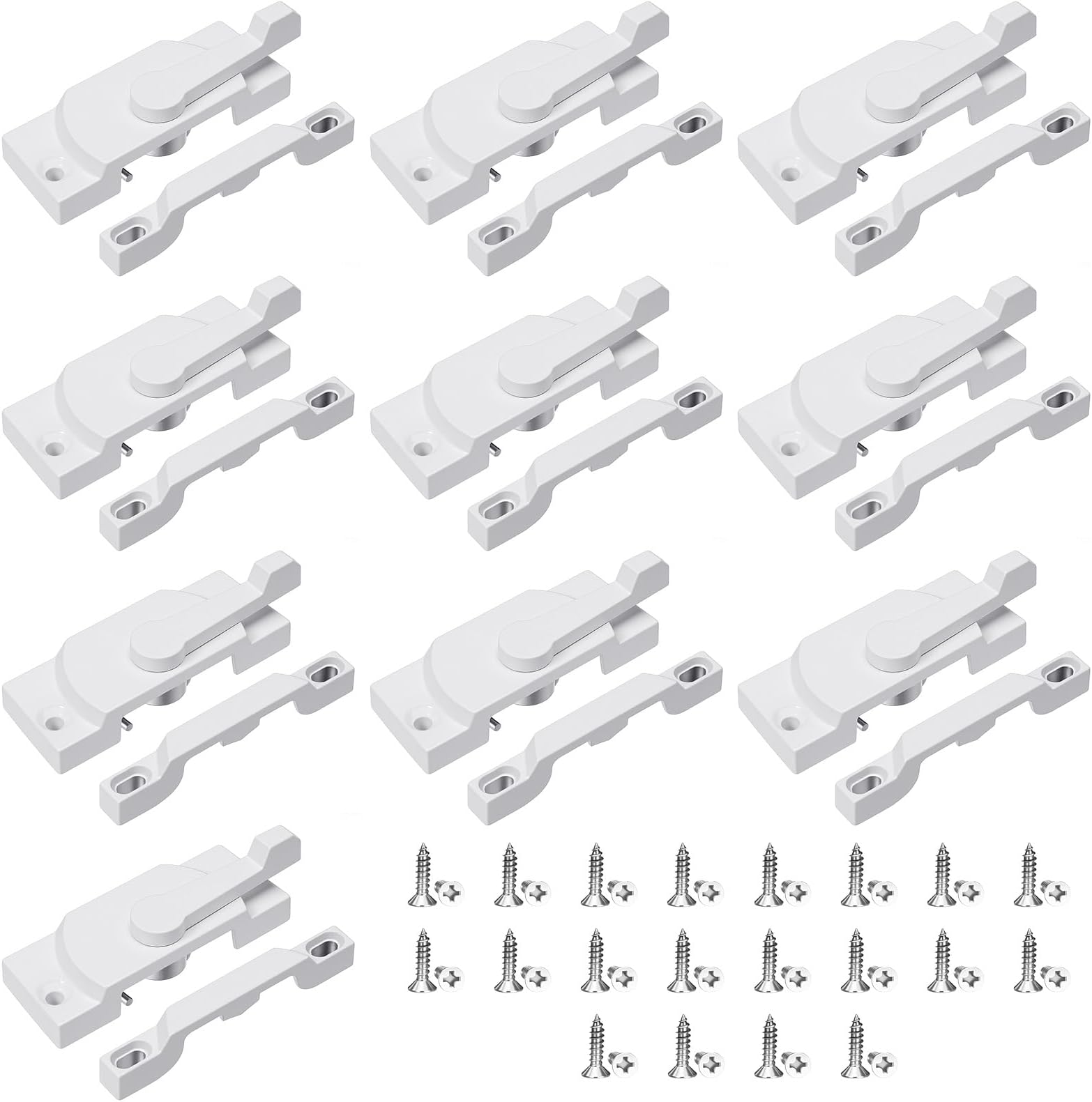 - 10Pack window Sash lock windows latch replacement window locks for up and down Sash Locks Replacement Security sliding windows lock for horizontal Cam Acti for Double Hung latch with Keeper