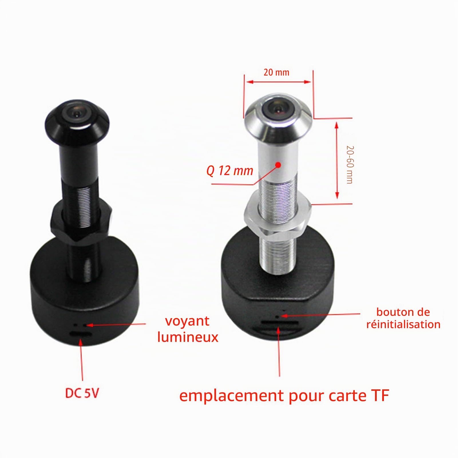 Tbest Judas de Porte, Caméra de Trou D'oeil de Porte WiFi, Caméra Judas de 1080P HD, Grand Angle de 150 Degrés, Détection de Mouvement, Contrôle par Application pour la sécurité (BLACK)