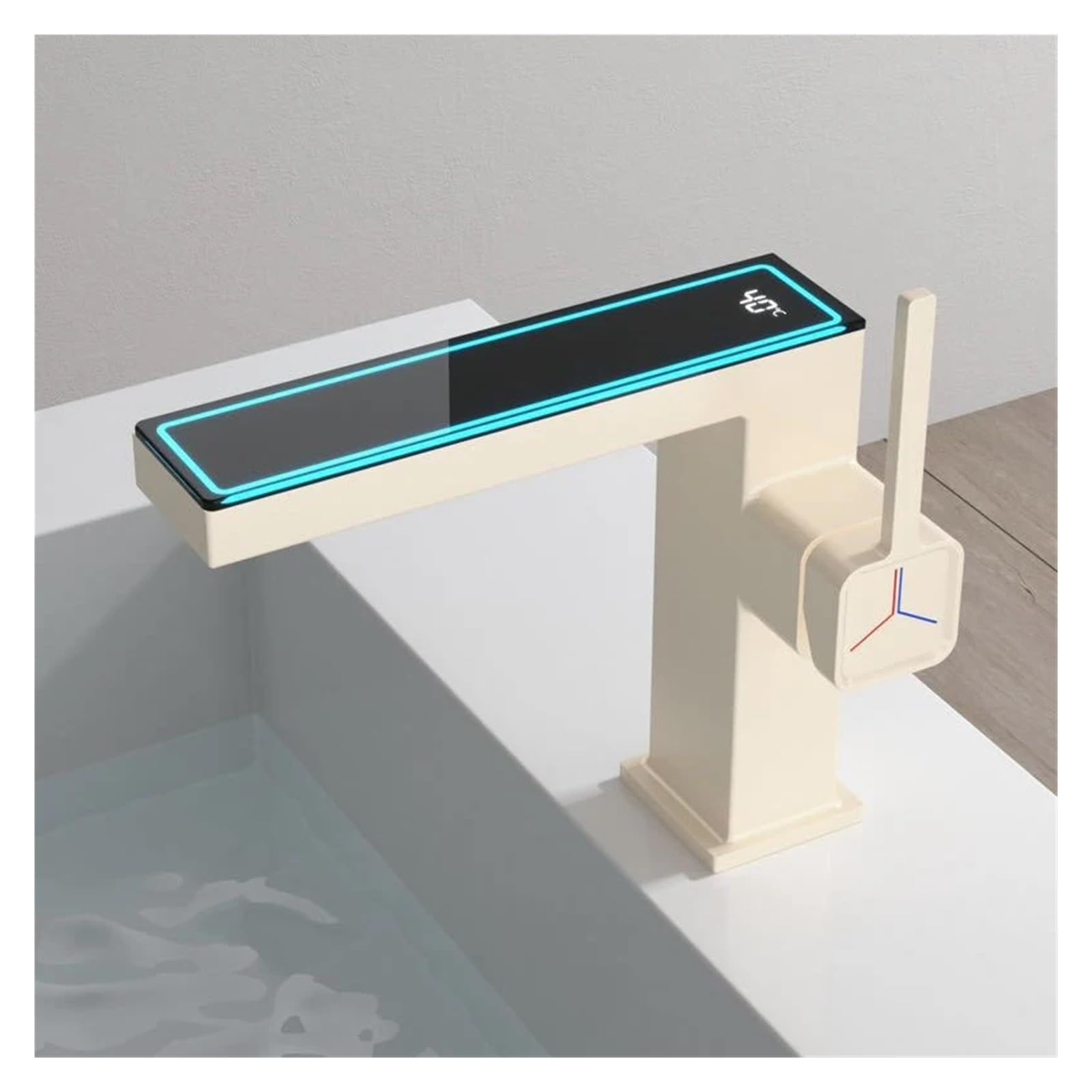 Robinet de lavabo mitigeur évier chaud et froid avec écran digital pour salle de bain