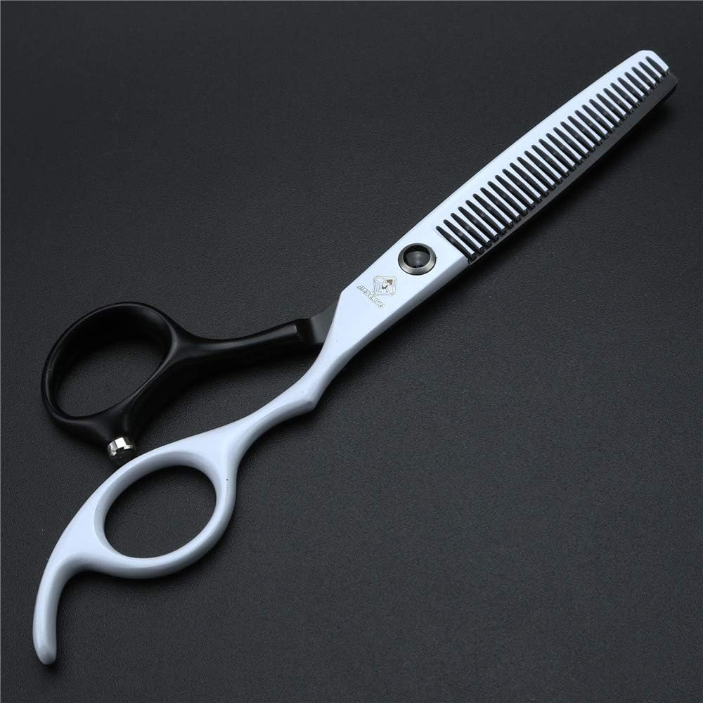 JIESENYU high-end Professional Hairdresser 6-inch Hairdressing Scissors 440C Steel Hair Salon White (Set-1)