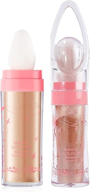 Polvo De Hadas Shimmer Face and Body Highlighter Powder Stick Makeup, High-pigmented Long-lasting Waterproof Sparkle Patting Powder, Brighten Face Eyes Lips Hair Body Glow (gold)