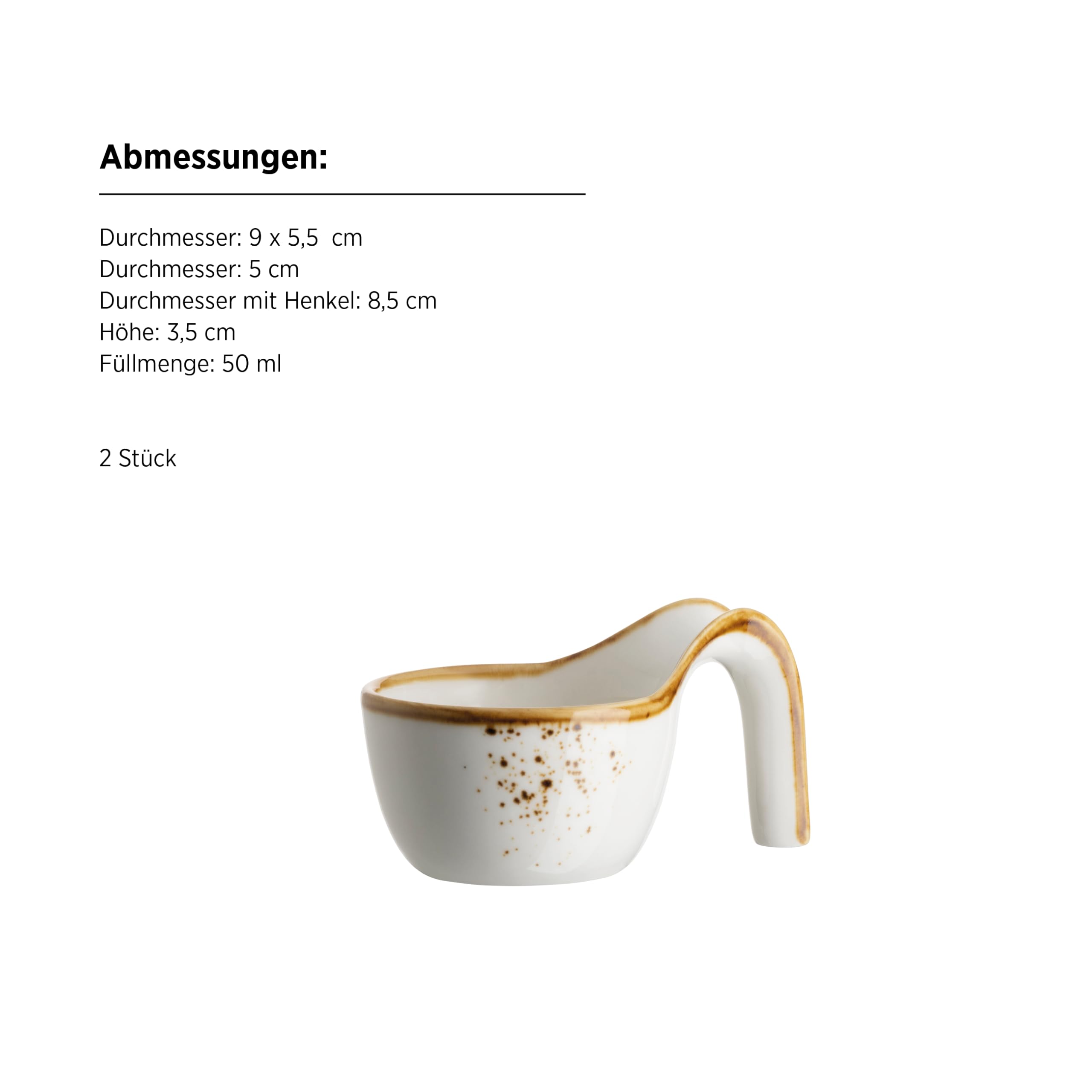 MÄSER, Seria Pintar, 8-częściowy zestaw dla smakoszy, zestaw przekąsek w stylu vintage, porcelana, brązowy