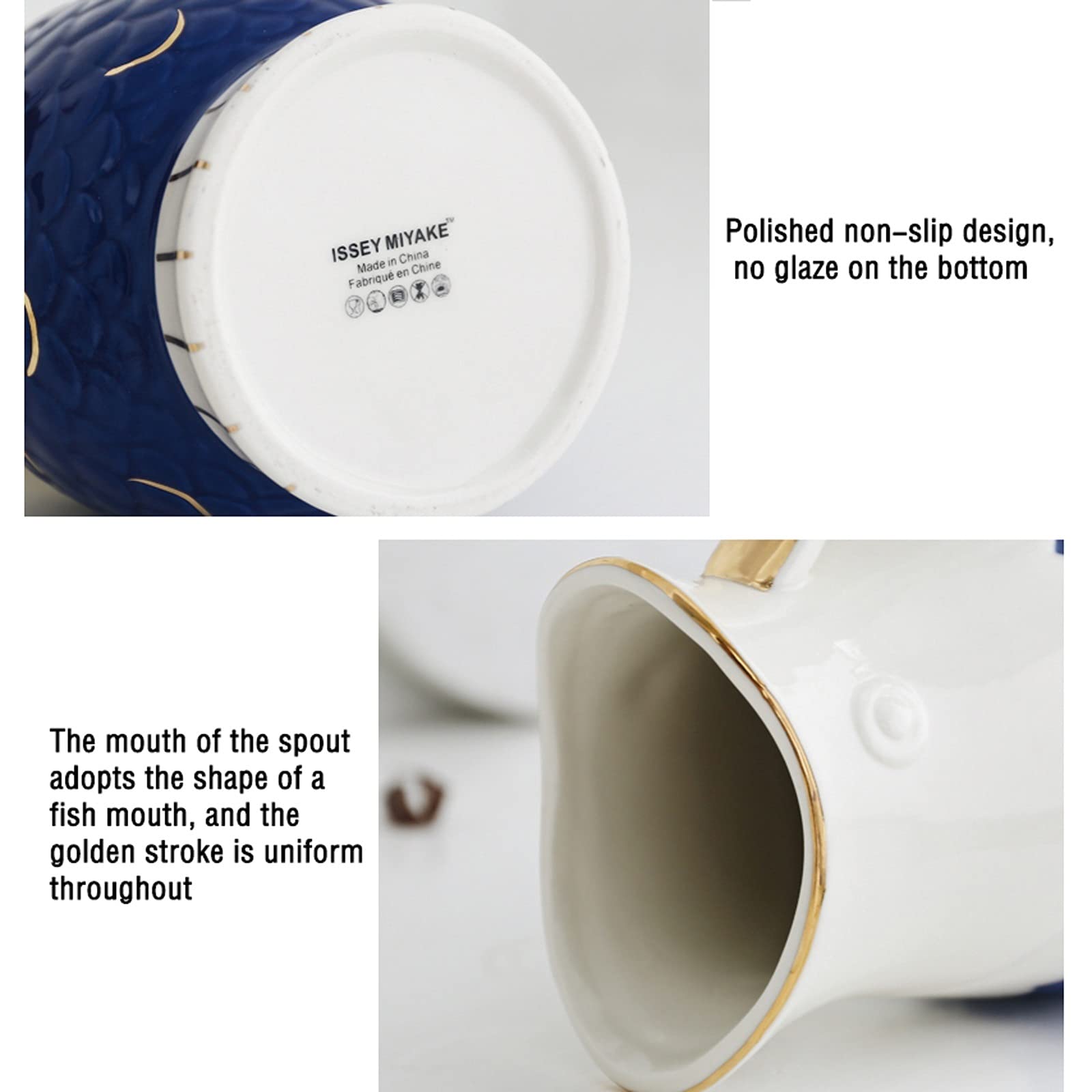 Pichets Pichet en céramique Peint à la Main avec Manche à Grande capacité à Grande température for Le Lait de jus froids ou Chauds Pot de Jus (Color : 1.8L)