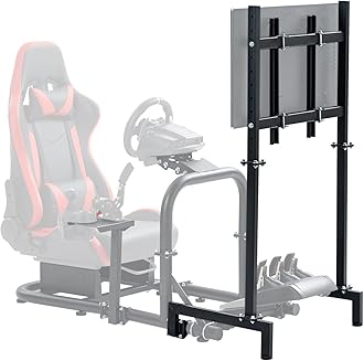 Marada Racing Sim Monitor Frame for Racing Simulator Cockpit Support Screens from 24 to 60 inches Stable & Height Position Adjustable Driving TV Mount Display Stand for TV and PC Monitors