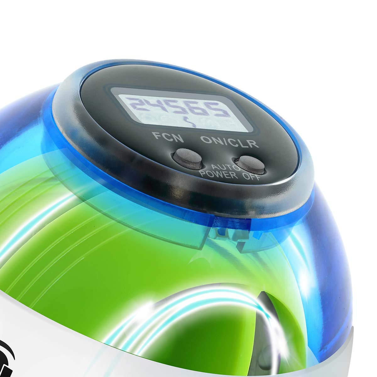 Powerball Max Blue, gyroskopischer Handtrainer mit blauem Lichteffekt inkl. Drehzahlmesser, transparent-blau, das Original von Kernpower